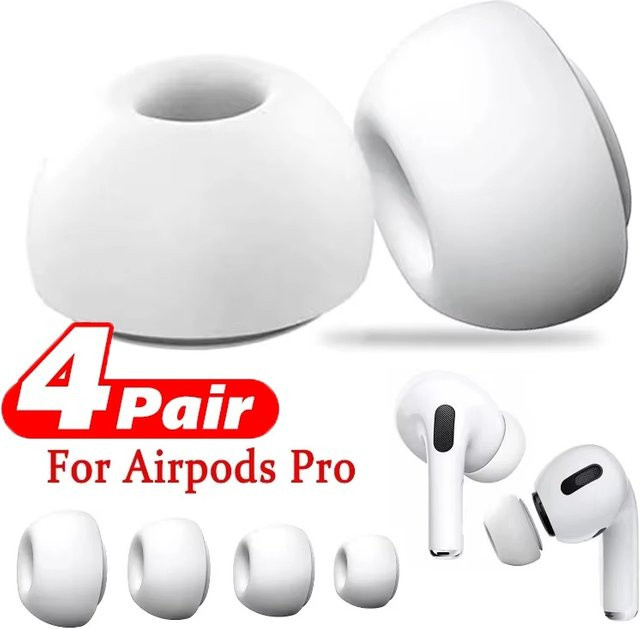 Apple Ersatz-Ohrstöpsel für AirPods Pro 1 und 2 aus Silikon mit Druckentlastungsloch in Weiß - Bild 1