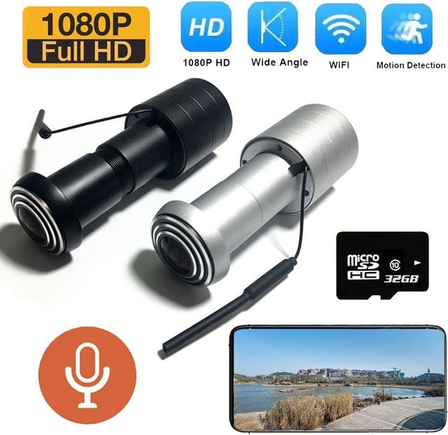 Tuya Mini 5G WLAN-Türspion in Schwarz mit 3MP-Kamera, Weitwinkel-Fischaugenobjektiv und Audio-Horn - Bild 1