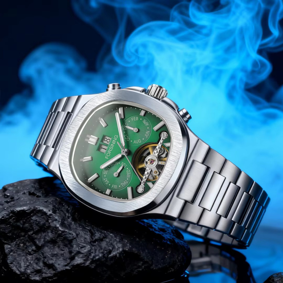 Forsining Armbanduhr, Automatik, Edelstahl, Herren, Silber, Wochentag, Datum - Bild 2