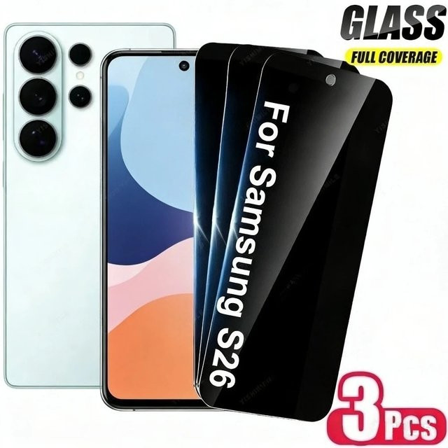 3er-Pack Anti-Spy Panzerglas Displayschutz für Samsung Galaxy S26 S25 S24 S23 S22 S21 Ultra Plus FE transparent - Bild 1