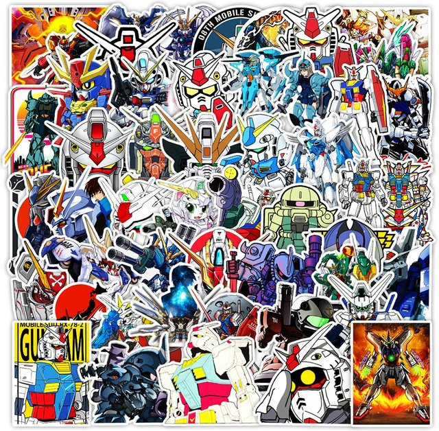 Bandai Mobile Suit Gundam Anime-Aufkleber, Weltraum, Bunt / Mehrfarbig - Bild 1