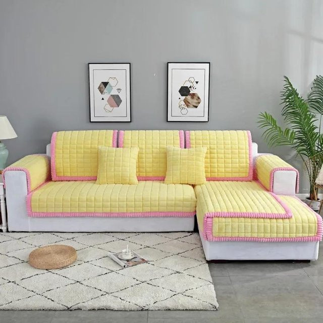 Super Six Sofabezug aus Plüsch, moderne und rutschfeste Sofamatte für das Wohnzimmer, einfarbig, B/B: 70 x 70 cm - Bild 1