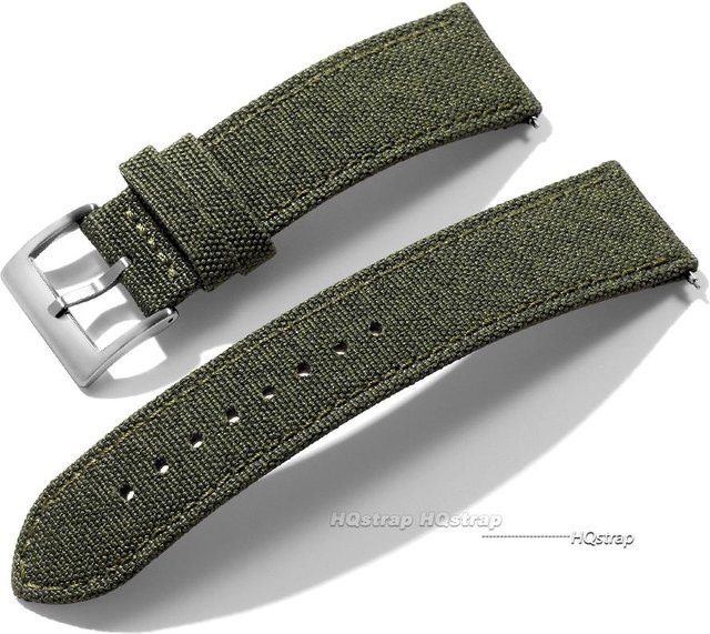 HQstrap Uhrenarmband Textil, grün, Unisex, 20mm 22mm - Bild 1