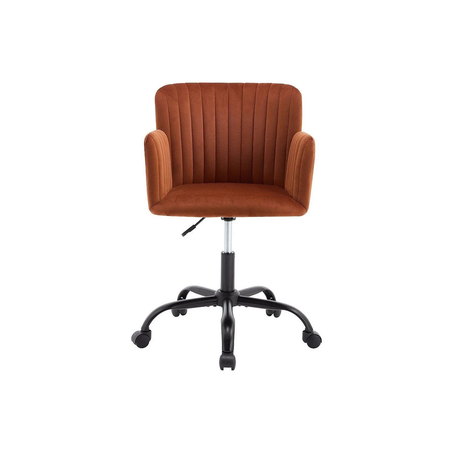 Vente-unique Bürostuhl Toara ohne Armlehnen in Terracotta mit Metallgestell und Rollen - Bild 2