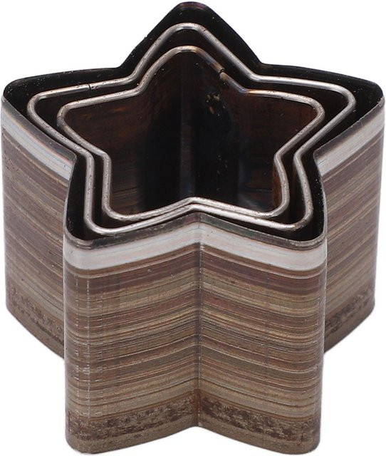 TOMTOP JMS 3er Set Lederstanzen aus gehärtetem Stahl in Sternform, Farbe Schwarz/Silber - Bild 1
