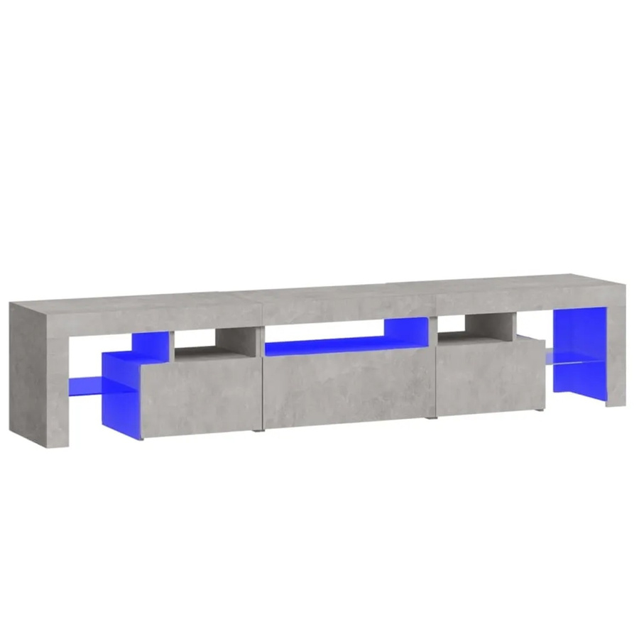 vidaXL TV-Schrank modern mit LED-Beleuchtung in Betongrau, B/T/H: 200 x 36,5 x 40 cm - Bild 2