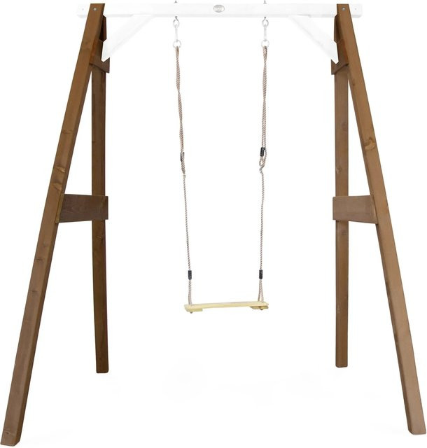 Axi Einzelschaukel aus Hemlock-Holz in Braun und Weiß, B/T/H: 160 x 181 x 207 cm - Bild 1