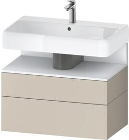 Duravit Waschtischunterschrank Qatego Wandmontiert in Weiß oder Beige mit 1 Tür und 1 Auszug B/T/H: 79 x 47 x 59 cm - Bild 1