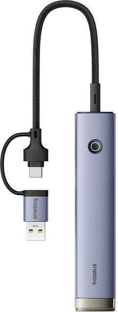 Baseus UltraJoy USB-C Hub in Grau mit 4 x USB-A 3.2 und 1 x USB-C Anschluss - Bild 1