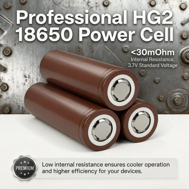 Ddadache HG2 18650 Akku 3,7V 3000mAh 20A Flachkopf-Batterie für RC-Drohnen und Handwinkelschleifer - Bild 1