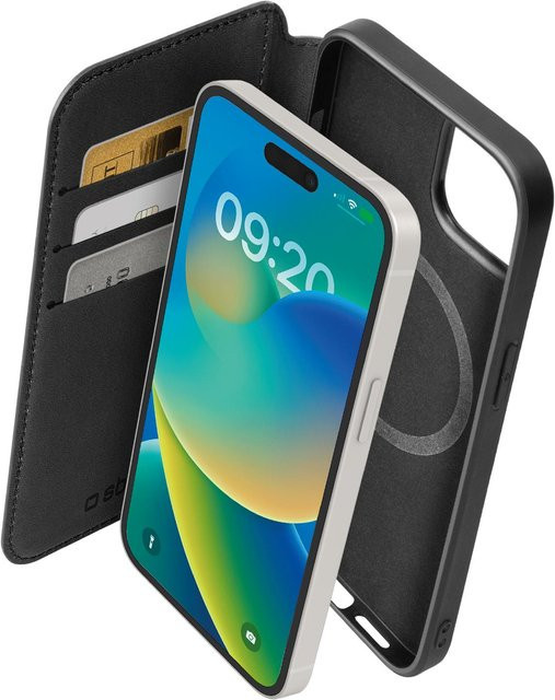 SBS MagSafe-kompatible aufklappbare Hülle für iPhone 15 in Schwarz - Bild 1