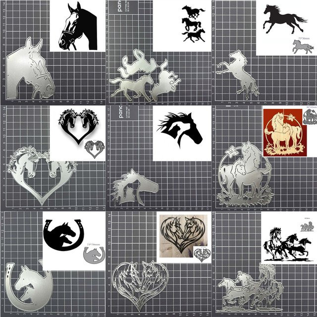 Metall-Schneideform Pferd für DIY Scrapbooking und Papierdekoration in Silber - Bild 1