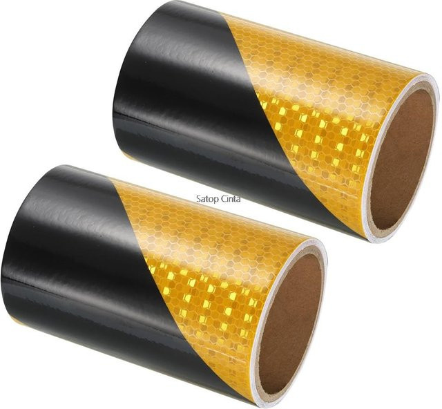 Satop Cinta Reflektierende Aufkleber Twill Gelb und Schwarz, Wasserdichter Reflektor für Auto, LKW und Motorrad, Breite: 10,16 cm, Länge: 5,18 m - Bild 1