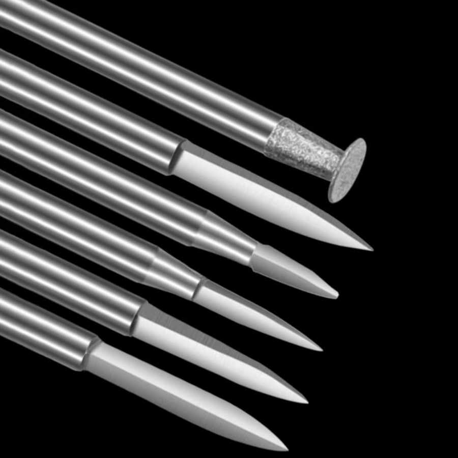 DAZZLEEX Holzschnitzbohrer Set für Drehwerkzeuge in Silber, 6 Stück mit 2,35 mm Schaft, Gravur- und Schleifstifte für Kunsthandwerk und Metall, Durchmesser 2–5 mm - Bild 2
