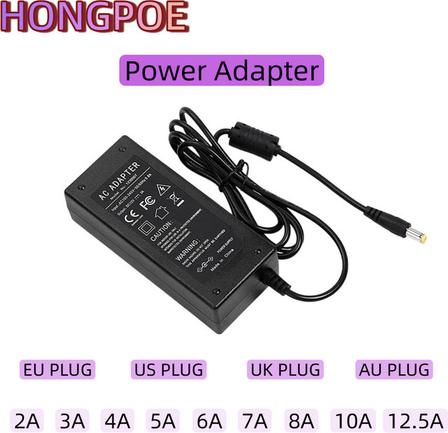 HONGPOE DC 12V Netzteil Adapter AC 100V-240V als Ladegerät und Konverter für LED Streifen und Licht - Bild 1