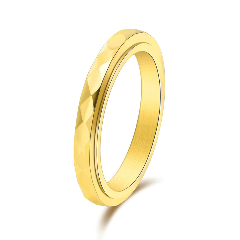 Rotierender geometrischer Ring, 750 Gold, Edelstahl, Damen - Bild 1