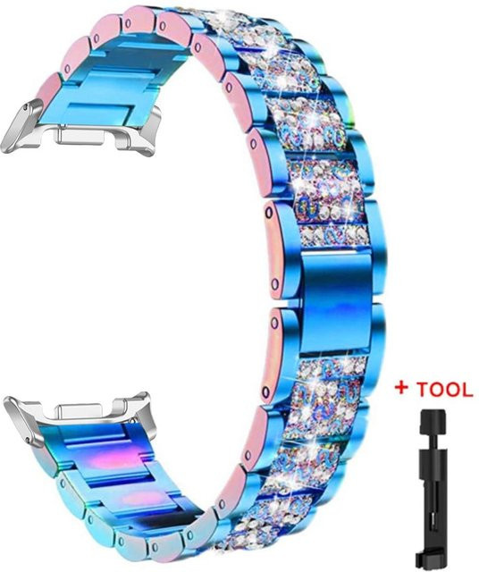 CAOWTAN Uhrenarmband Edelstahl, Diamant, Kristall, Silber, Damen - Bild 1