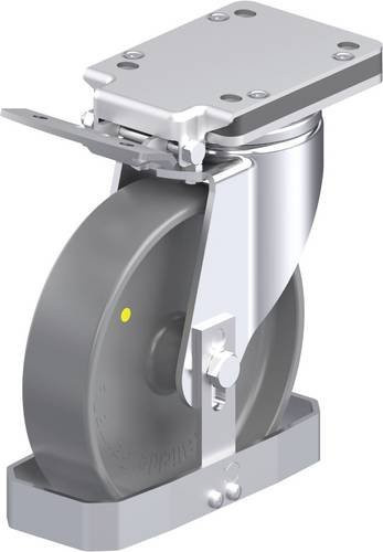Blickle Stahlblech-Lenkrolle LH-PO 200G-IS-ELS-FS in Grau mit 200 mm Rad-Durchmesser und 600 kg Tragfähigkeit - Bild 1
