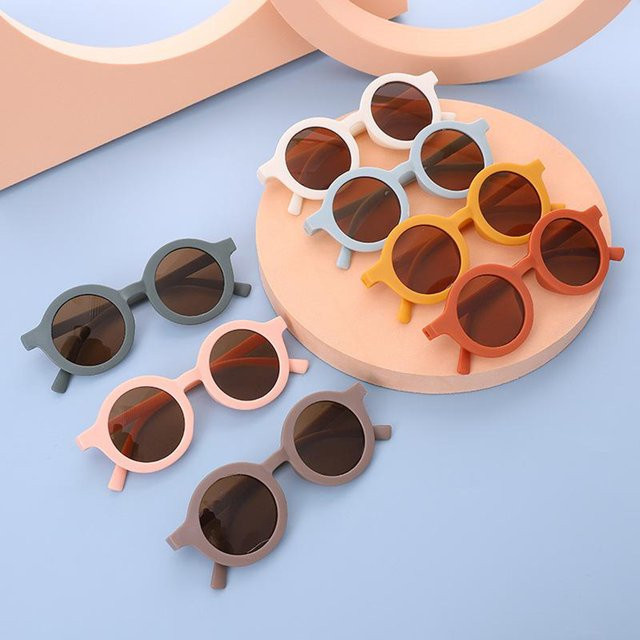 Sonnenbrille Kinder, Runde Rahmen, Vollrand, Candy, Kunststoff - Bild 1