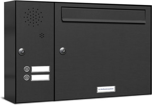 AL Briefkasten für 1 Partei zur Aufputzmontage aus Stahl in Grau, B/H/T: 53,1 x 34,5 x 11,6 cm - Bild 1