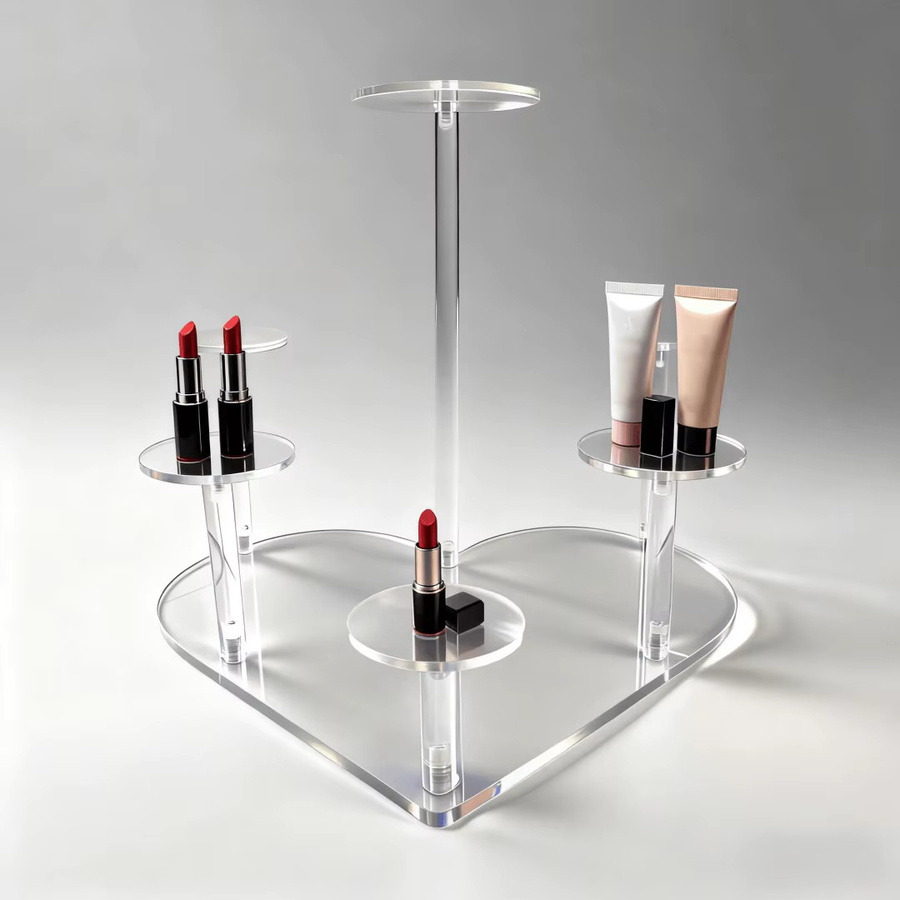 Multifunktionaler 6-Kopf-Acryl-Displayständer für Schmuck und Sammlerstücke, transparent - Bild 2