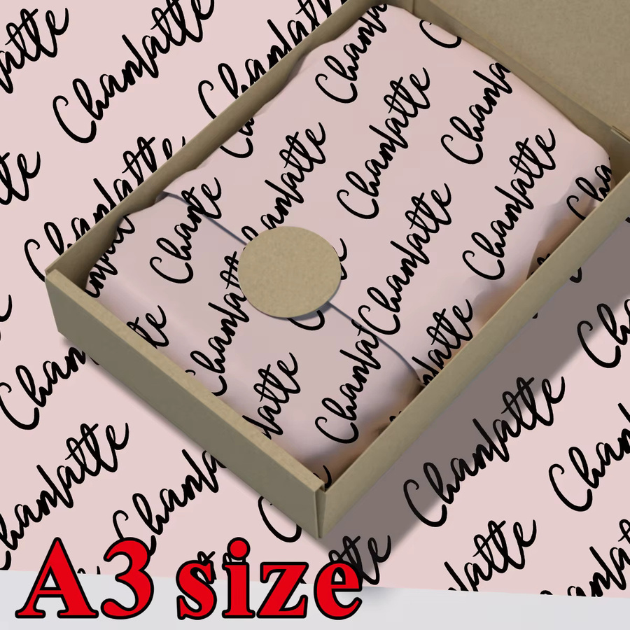 3 Blatt rosa personalisiertes Scrapbook-Papier mit individuellem Namen und Logo für dein DIY-Geschenkpapier und dekorative Party-Gestaltung - Bild 4