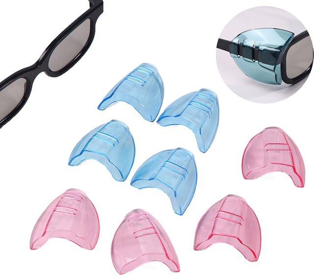 Nice Sicherheitsbrillen-Seitenschutz aus flexiblem TPU mit Seitenabdeckung, 12 mm und 17 mm, transparent und rot - Bild 1