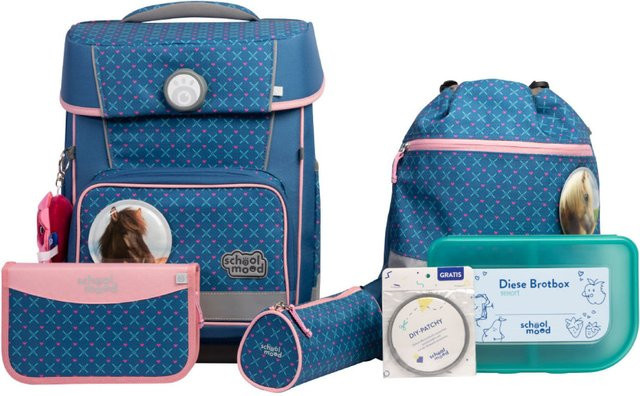 School-Mood Champion Pro 7-tlg. Schulranzenset Mila Pferd in Blau - Bild 1