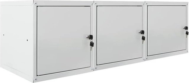 PROREGAL Cubic XL Schließfachwürfel Set aus Metall in Grau, 3er Pack, H x B x T: 45 x 45 x 45 cm - Bild 1
