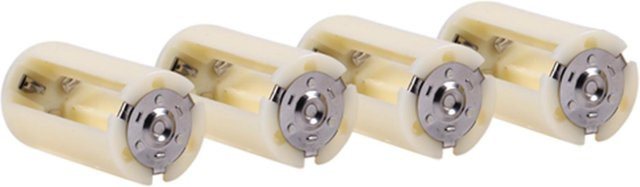 mfySpace Universal Batterie Konverter Adapter Set für 3 AA bis D Größe, 4 Stück, Weiß Beige - Bild 1