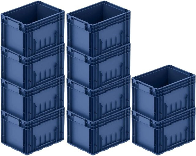 PROREGAL SparSet 10x VDA KLT Kleinladungsträger Transportboxen mit Verbundboden, Blau, H x B x T: 28 x 30 x 40 cm - Bild 1