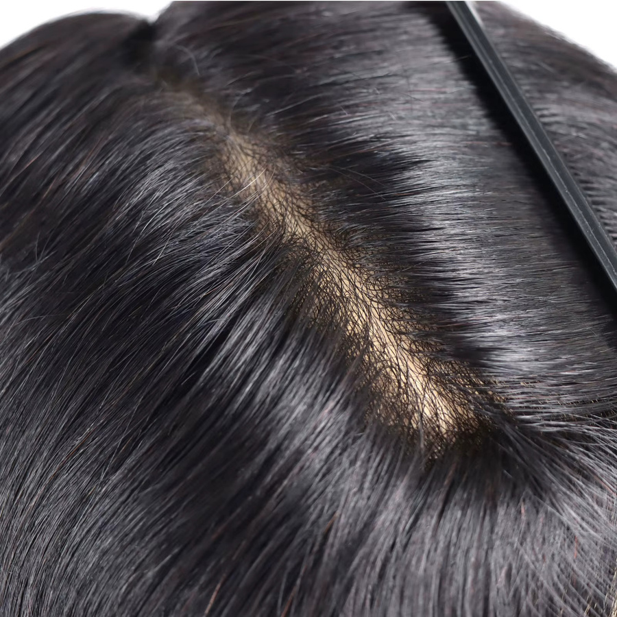 Bfirehair Echthaar Toupet für Männer, V-Schleife, 1B - Bild 2