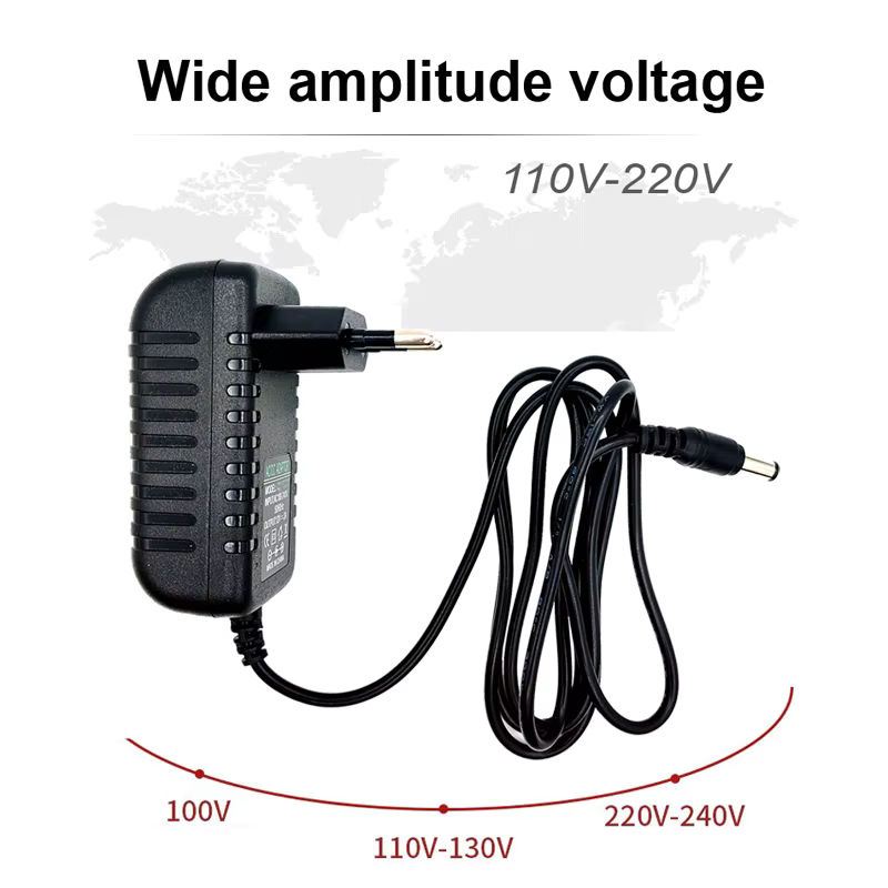JIENUO Netzteil DC 12V 2A mit Barrel Plug, schwarzer Stromversorgung Adapter Konverter für Kamera, DVR und LED - Bild 5