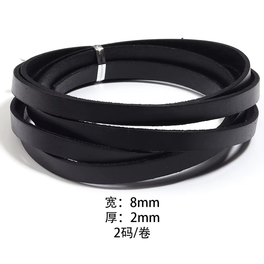 lingsai Echtlederschnüre, schwarz, 3-10 mm, Unisex - Bild 6