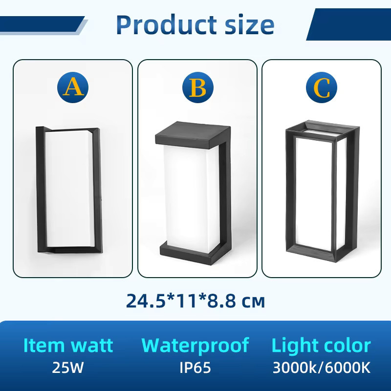 CHUANGYANG LED Außenwandleuchte IP65 Wasserdicht Modern Rechteckig in Schwarz oder Weiß - Bild 6