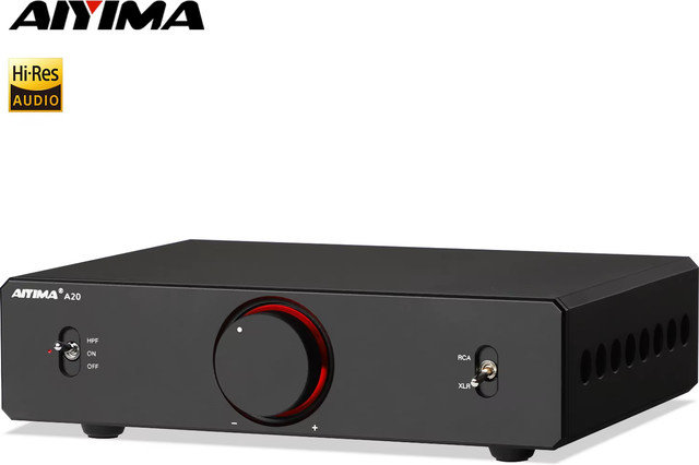 AIYIMA A20 HPF Stereo-Leistungsverstärker mit PFFB Hochpassfilter, TPA3255 HiFi 2.0 Audio-Verstärker, 300Wx2, Schwarz - Bild 1