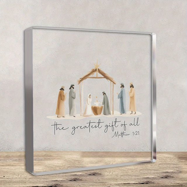 CIFBUY Engel-Figur aus Acryl als 2D Krippenfigur in Weiß und Multicolour für dein Desktop-Ornament zu Weihnachten - Bild 1