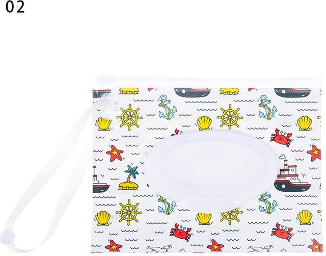 Wiederverwendbare Feuchttüchertasche aus EVA mit Cartoon-Design und Druckknopfband in Multicolour - Bild 1