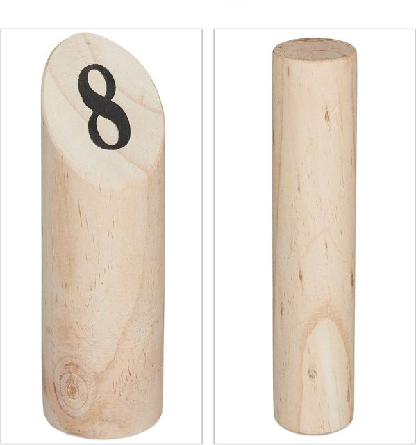 Relaxdays Kubb Kiefernholz Natur Schwarz mit Transportbox - Bild 1