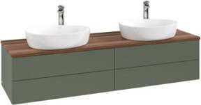 V&B Antao Waschtischunterschrank mit Beleuchtung ohne Frontstruktur, Farben: Weiss, Grau und Green, B/T: 160 x 50 cm - Bild 1