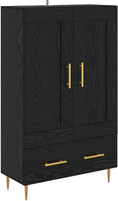 vidaXL Highboard in Schwarz und Eichen-Optik mit Türen und Schubladen, B/T/H: 69,5 x 31 x 115 cm - Bild 1