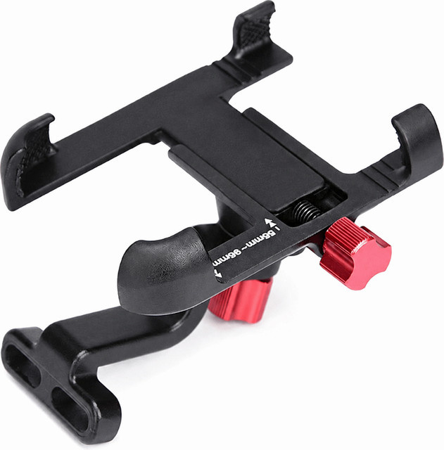 Tragbare 360 Grad drehbare Fahrrad-Handyhalterung aus Aluminium-Legierung in Schwarz für Smartphones von 55-95 mm Breite, geeignet für Rennräder - Bild 1