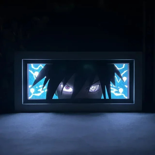 Naruto Anime Papierschnitzlampe mit Uchiha Sasuke Itachi und Kak Kakashi als dekoratives Nachtlicht für dein Schlafzimmer in Mehrfarbig - Bild 1