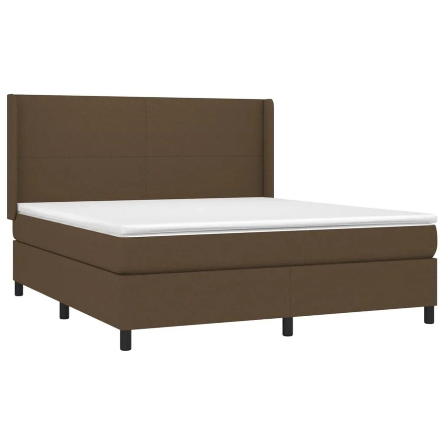 vidaXL Boxspringbett mit Matratze Dunkelbraun B/T/H: 180 x 200 x 123 cm - Bild 2
