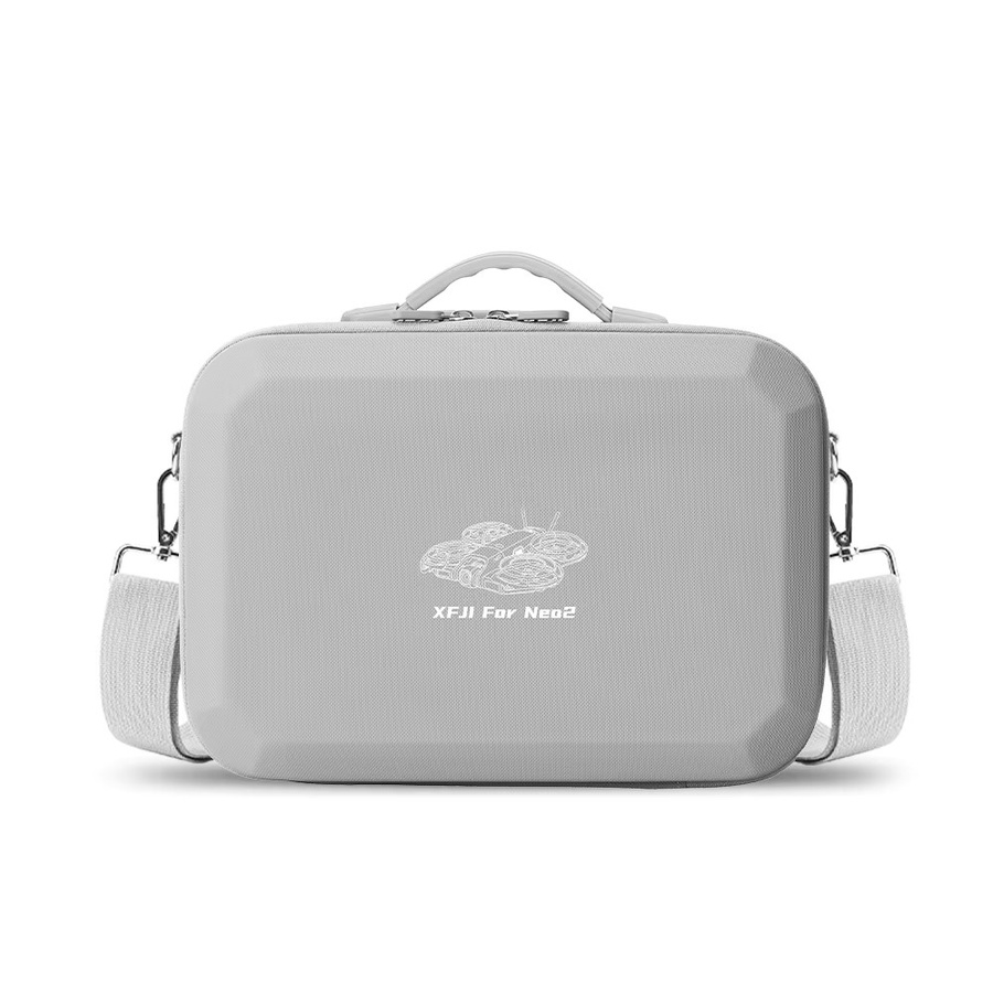 XFJI Reise-Organizer-Tasche für DJI NEO 2 und RC-N3 Fernbedienung, graue Hartschale Schultertasche aus PU-Leder für Drohnenzubehör - Bild 4