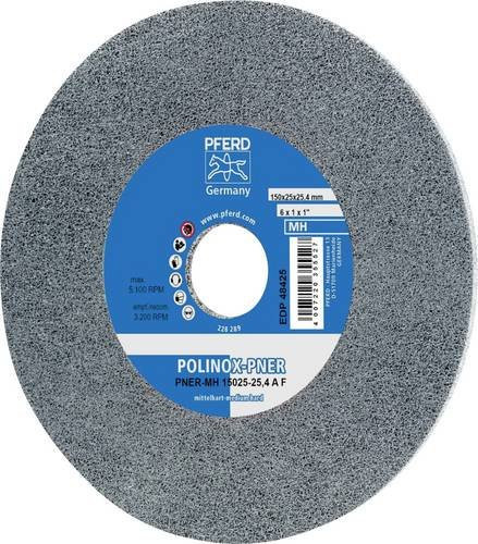 PFERD POLINOX verpresstes Vlies-Rad PNER Mittehart SIC Fein für Finish, Farbe: grau, Durchmesser: 150 mm, Dicke: 3 mm, Bohrung-Ø: 25,4 mm - Bild 1