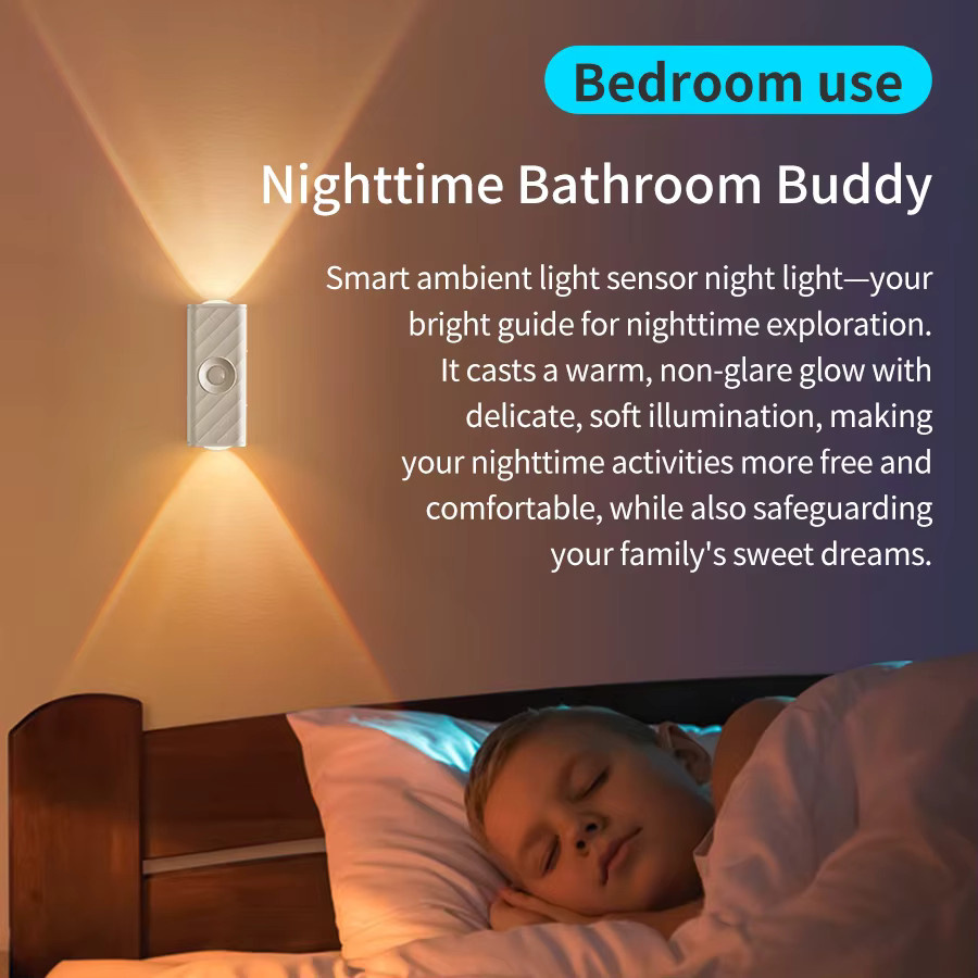GGBEE RGB LED Bewegungssensor Nachtlicht, USB-aufladbare magnetische Wandleuchte in Weiß und Multicolour für Treppen, Schränke und Möbel - Bild 5