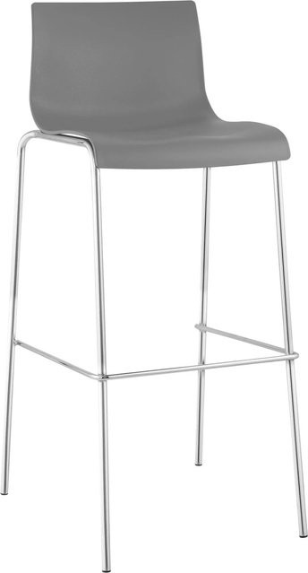 CLP Barhocker Hover mit 4-Fuß-Gestell in Grau und Chrom - Bild 1