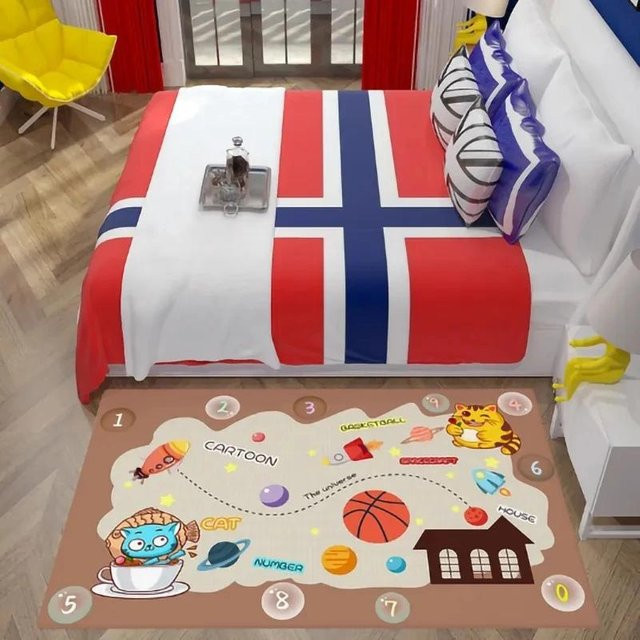 Wucifang Jewelry Pädagogischer Hüpfspiel-Zahlen Teppich für Kinder, Rutschfeste Spielmatte aus Polyester, Mehrfarbig, B x L: 60 x 90 cm - Bild 1