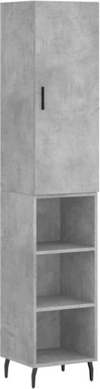 Highboard Vidaxl in Grau im Industrial Design aus Holzwerkstoff und Metall, B/T/H: 34,5 x 34 x 180 cm - Bild 1
